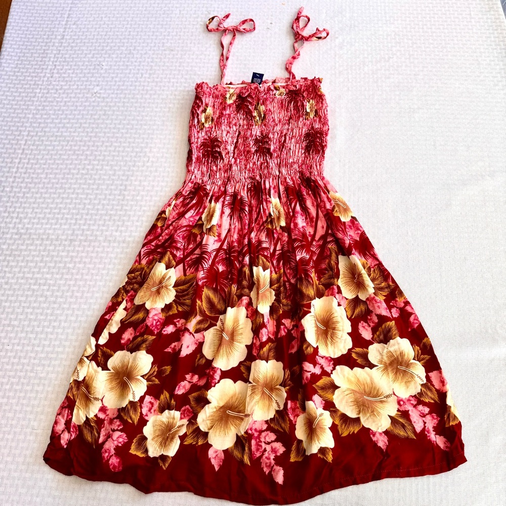 Hibiscus Collection Hawaii Smocked Sundress NEW One Size Tropical Hawaiian Rayon